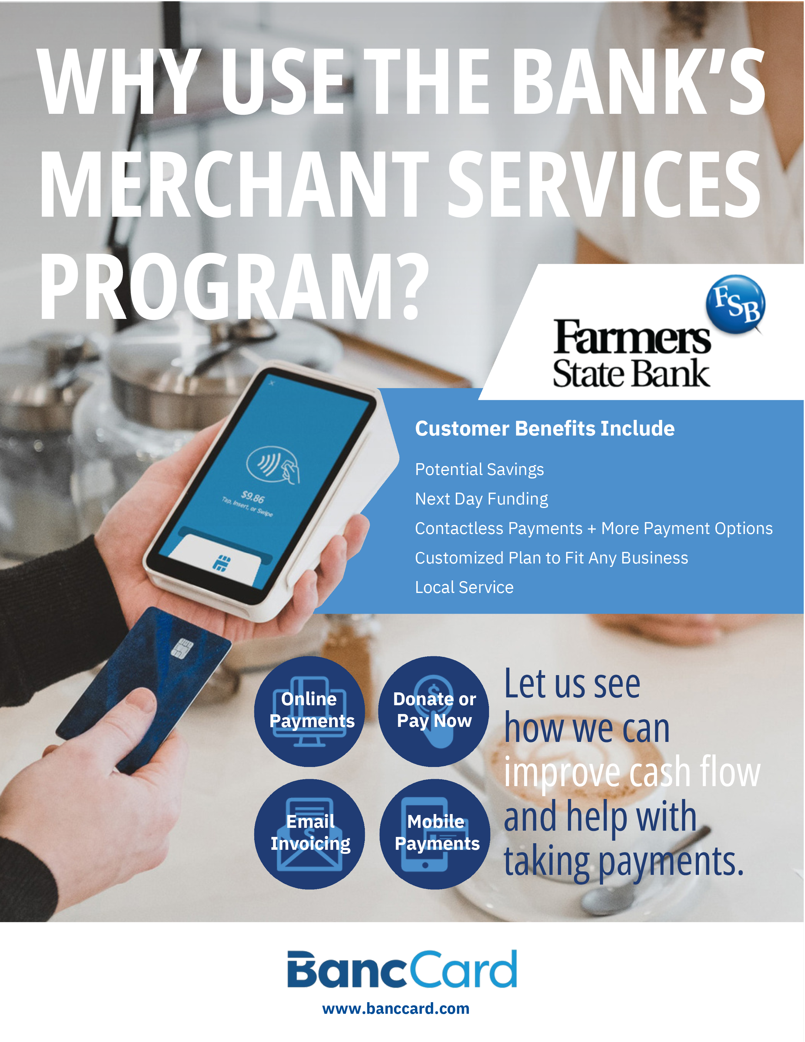 Farmers State Bank and Banc Card Merchant Services Customer Information Sheet